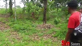 Public Encounter Between Two Brothers And Two African American Sisters On A Farm