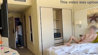 Hotel Maid Joins In On The Fun: Public Dick Flash And Jerking Off