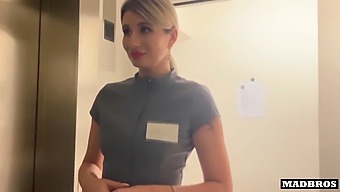 Ukrainian Housekeeper Caught Shoplifting And Vigorously Penetrated In The Restroom!