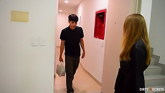 A Blonde Milf Gets Her Ass Fucked By A Student After A Relaxing Massage.