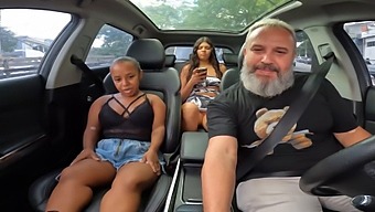 Brazilian Beauty Anâzinha Do Mau Strips Down To Nothing And Engages In Risqué Activities In A Car Within The City Of São Paulo.